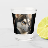 Schönes Husky Throw Kissen Schnapsglas (Vorderseite)