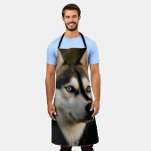 Schönes Husky Throw Kissen Schürze (Getragen)