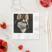 Schönes Husky Throw Kissen Serviette (Beispiel)