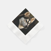 Schönes Husky Throw Kissen Serviette (Ecke)
