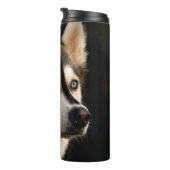 Schönes Husky Throw Kissen Thermosbecher (Nach rechts gedreht)