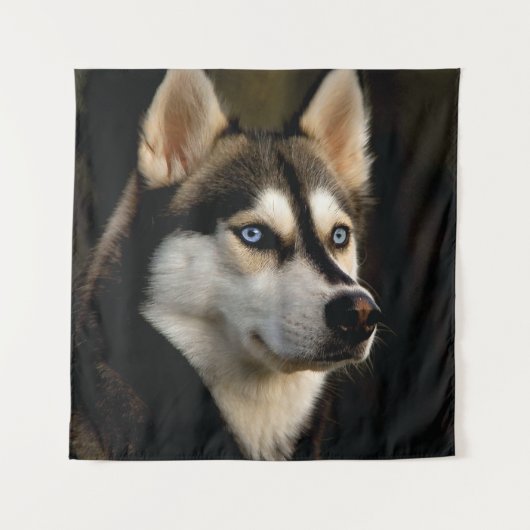 Schönes Husky Throw Kissen Wandteppich (Vorderseite)