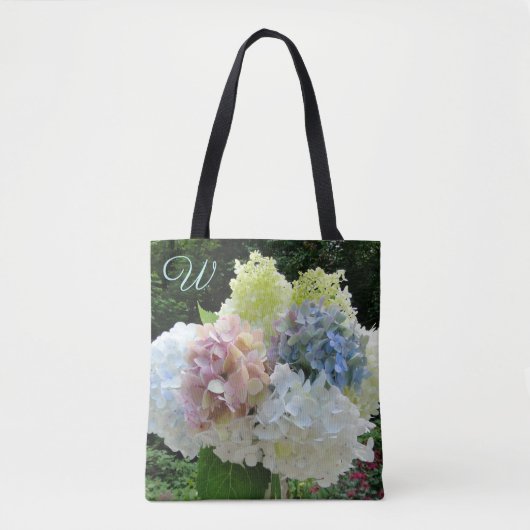 Schönes Hydrangea Bouquet Monogram Initial Bag Tasche (Vorderseite)