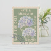 Schönes Hydrangea mit Flora Custom Save The Date (Stehend Vorderseite)