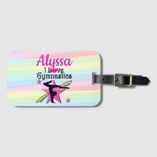 SCHÖNES I LIEBE GYMNASTICS-DESIGN GEPÄCKANHÄNGER (Vorderseite (Horizontal))