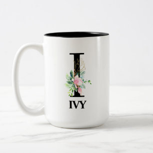 Schönes I Monogramm Anfangsbuchstabe Zweifarbige Tasse