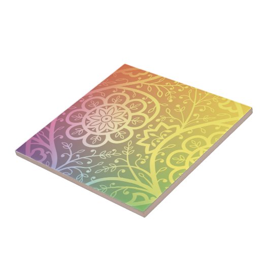 Schönes indianisches Blumenmuster Fliese (Seite)