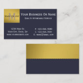 Schönes Indigoblau mit Gold Luxus Monogram Visitenkarte (Vorne/Hinten)