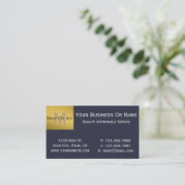 Schönes Indigoblau mit Gold Luxus Monogram Visitenkarte (Stehend Vorderseite)