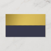 Schönes Indigoblau mit Gold Luxus Monogram Visitenkarte (Rückseite)