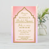 Schönes indisches Brautparty für arabische Nächte Einladung (Stehend Vorderseite)