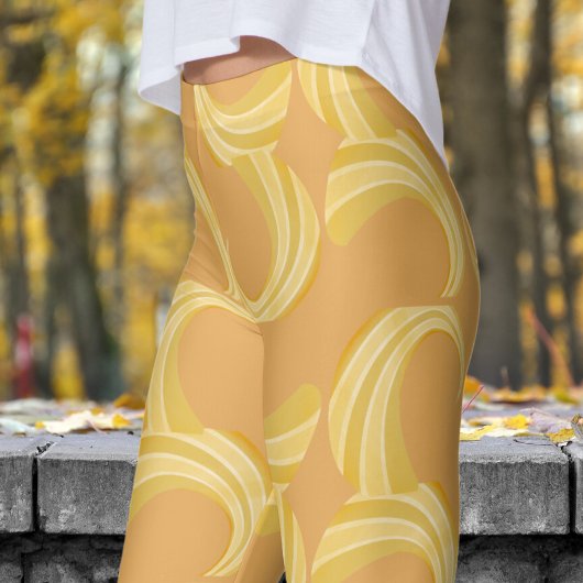 Schönes indisches Gelb- und Goldkurvenmuster Leggings