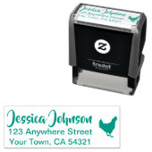 Schönes Individuelle Name Rücksendeadresse Hühnche Permastempel (Beispiel)