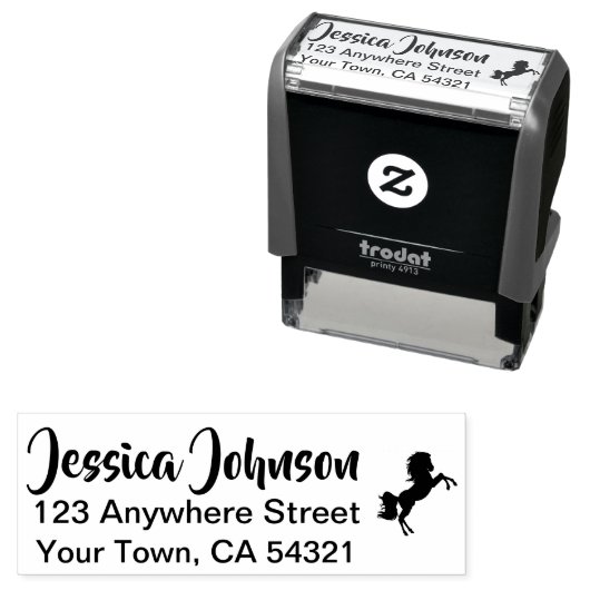 Schönes Individuelle Name Rücksendeadresse Pferd Permastempel (Beispiel)