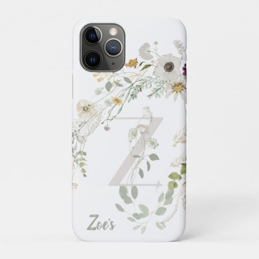Schönes, individuelles Initial Z mit weicher Blume Case-Mate iPhone Hülle (Rückseite)