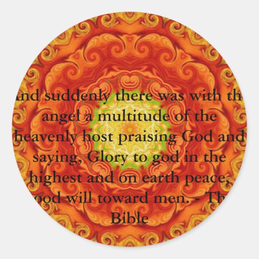 Schönes Inspirierend biblisches Angel-Zitat Runder Aufkleber (Vorderseite)