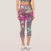 Schönes irrisierendes Blätter Muster Capri Leggings (Rückseite)
