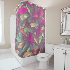 Schönes irrisierendes Blätter Muster Duschvorhang