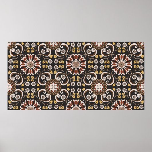 Schönes islamisches Medaillon nahtloses Muster tex Poster (Vorne)