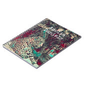 Schönes Jaguar Illustration Monogram Notizblock (Linke Seite)