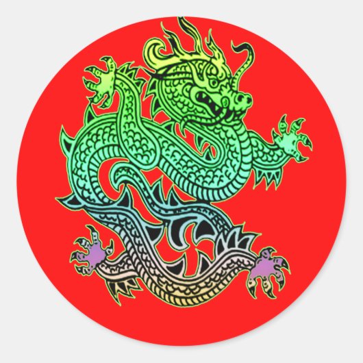 Schönes Jahr der Drachengeschenke Runder Aufkleber (Vorderseite)