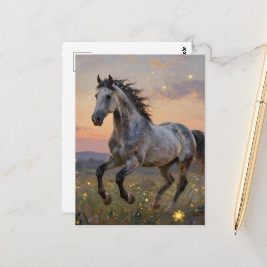 Schönes Jahr des Pferdes  Postkarte (Vorderseite/Rückseite Beispiel)