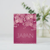 Schönes Japan Sakura Blume Hand Illustriert Postkarte (Stehend Vorderseite)