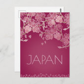 Schönes Japan Sakura Blume Hand Illustriert Postkarte (Vorne/Hinten)