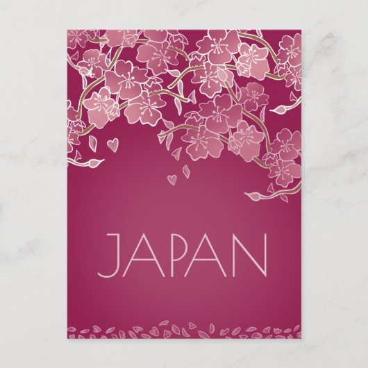 Schönes Japan Sakura Blume Hand Illustriert Postkarte (Vorderseite)