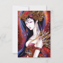 Schönes japanisches Girl Gothic Fantasy Triptych Dankeskarte