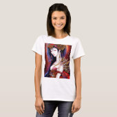 Schönes japanisches Girl Gothic Fantasy Triptych T-Shirt (Vorne ganz)