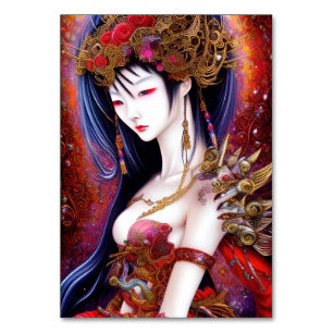 Schönes japanisches Girl Gothic Fantasy Triptych Tischnummer