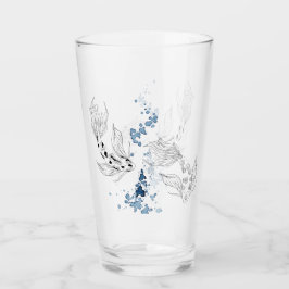 Schönes japanisches Koi Fish Schwimmen Glas
