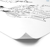 Schönes japanisches Koi Fish Schwimmen Poster (Ecke)