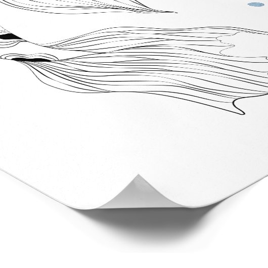 Schönes japanisches Koi Fish Schwimmen Poster (Ecke)