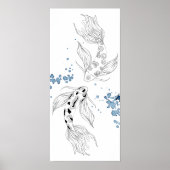 Schönes japanisches Koi Fish Schwimmen Poster (Vorne)