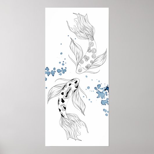 Schönes japanisches Koi Fish Schwimmen Poster (Vorne)