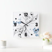 Schönes japanisches Koi Fish Schwimmen Quadratische Wanduhr (Zuhause)