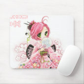 Schönes japanisches Mädchen im Kimono Mousepad (Mit Mouse)