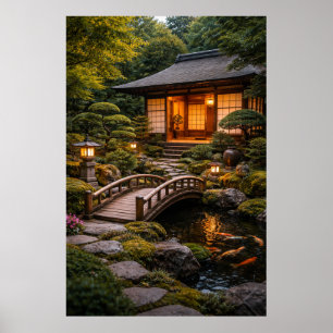 Schönes japanisches Zuhause & Garten Poster