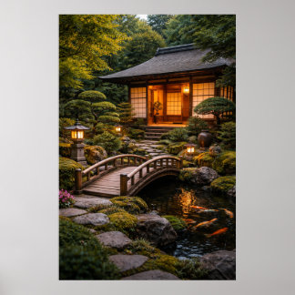 Schönes japanisches Zuhause & Garten Poster