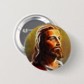 Schönes Jesus-Portrait Button (Vorne & Hinten)