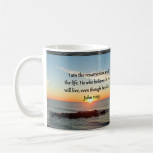 SCHÖNES JOHN 11:25 SONNENFOTO KAFFEETASSE