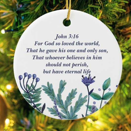 Schönes John 3:16 Hübsches Christliches Zitat Keramik Ornament