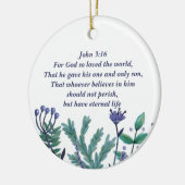 Schönes John 3:16 Hübsches Christliches Zitat Keramik Ornament (Links)