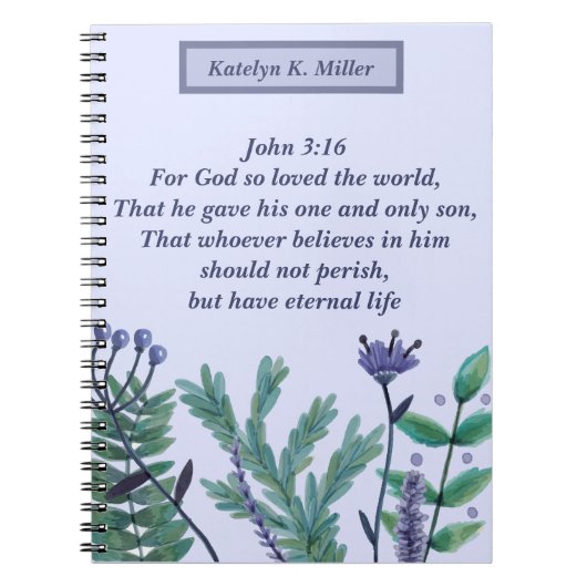 Schönes John 3:16 Hübsches Christliches Zitat Notizblock (Vorderseite)