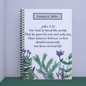 Schönes John 3:16 Hübsches Christliches Zitat Notizblock