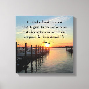 SCHÖNES JOHN 3:16 SONNENSET FOTO DESIGN LEINWANDDRUCK