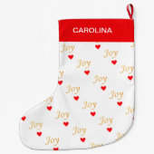 Schönes Joy Heart Pattern Großer Weihnachtsstrumpf (Rückseite)