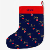 Schönes Joy Heart Pattern Großer Weihnachtsstrumpf (Rückseite)